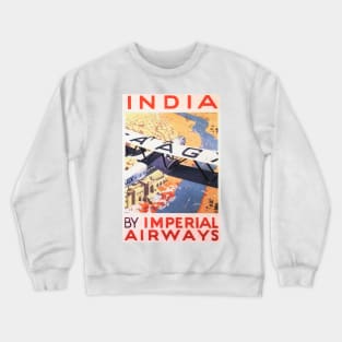 INDIA IMPERIAL AIRWAYS Advertisement British Airline Vintage Airplane Crewneck Sweatshirt